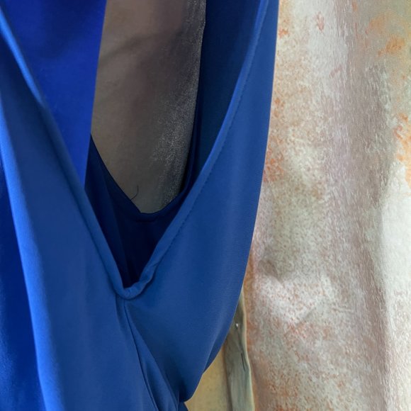 πAdrianna Papell Royal Blue Dress with Overlay Top - Picture 4 of 15